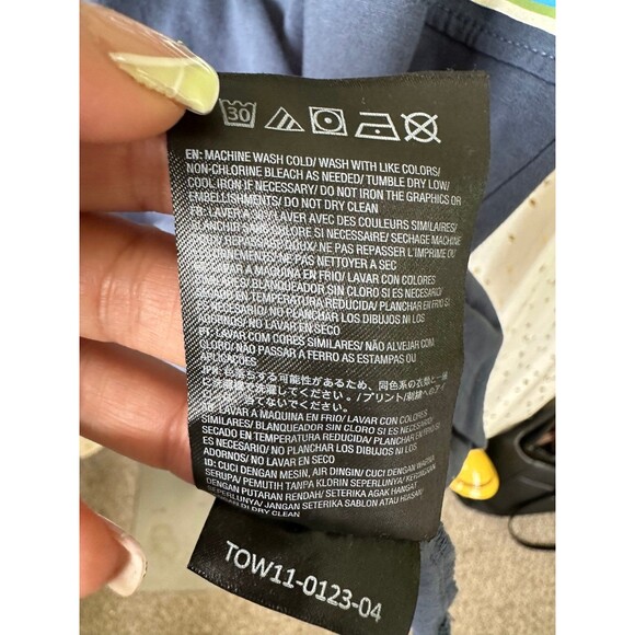 NWOT Volcom Men's Blue Striped Embroidered Logo Short Sleeve T-Shirt L - Picture 6 of 6